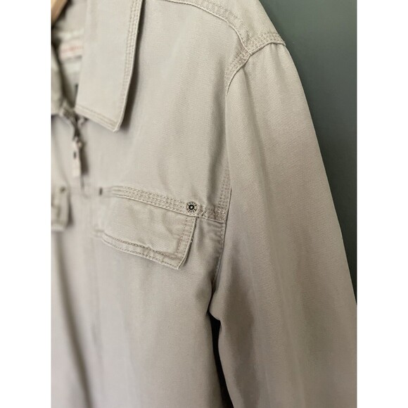 Eddie Bauer Seattle USA Tan Beige Light Brown Size L Jacket Zip Up Long Sleeve - Picture 5 of 14